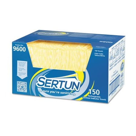 Itw Professional Sertun, Color-Changing Rechargeable Sanitizer Towels, Yellow/white/blue, 13.5x18, 150PK 9600
